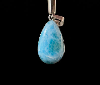 LARIMAR Crystal Pendant - Sterling Silver, Teardrop Cut Natural Stone Jewelry, 52263-Throwin Stones