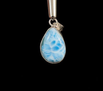 LARIMAR Crystal Pendant - Sterling Silver, Teardrop - Healing Stone Jewelry, 52264-Throwin Stones