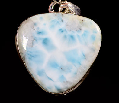 LARIMAR Crystal Pendant - Sterling Silver, Triangle - Handmade Jewelry, Healing Crystals and Stones, 53405-Throwin Stones