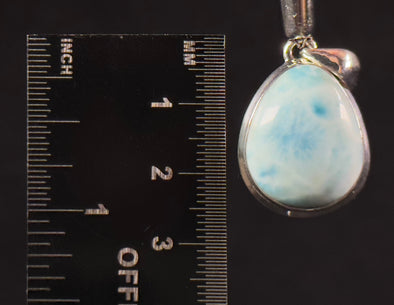 LARIMAR Crystal Pendant - Teardrop - Genuine Larimar Sterling Silver Gemstone Jewelry from Dominican Republic, 54092-Throwin Stones