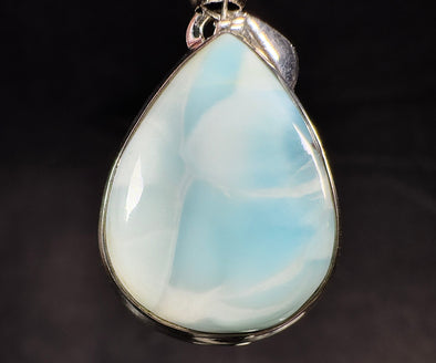 LARIMAR Crystal Pendant - Teardrop - Genuine Larimar Sterling Silver Gemstone Jewelry from Dominican Republic, 54095-Throwin Stones
