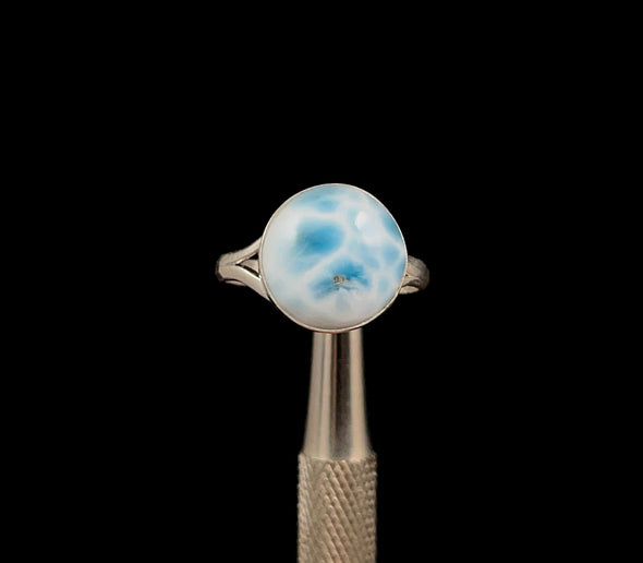 LARIMAR Crystal Ring - Sterling Silver Ring, Size 5.75 - Gemstone Ring, Fine Jewelry, 52281-Throwin Stones