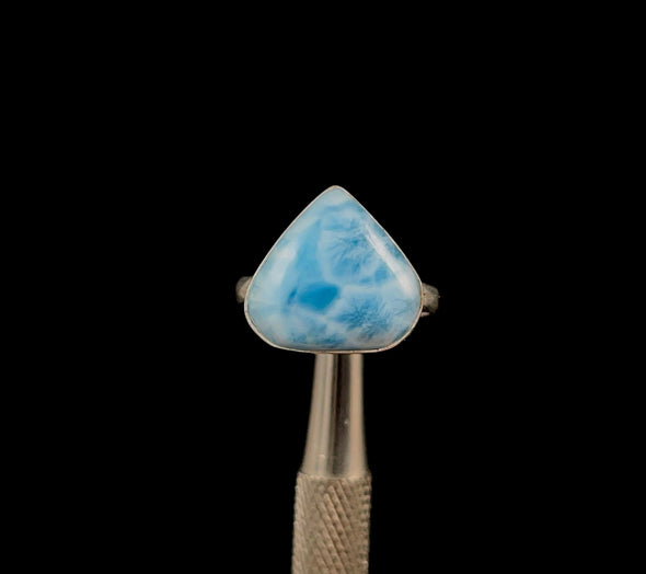 LARIMAR Crystal Ring - Sterling Silver Ring, Size 6 - Gemstone Ring, Fine Jewelry, 52280-Throwin Stones
