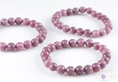 LEPIDOLITE Crystal Bracelet - Round Beads - Beaded Bracelet, Handmade Jewelry, Healing Crystal Bracelet, E0586-Throwin Stones