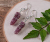 LEPIDOLITE Crystal Point Earrings - Wire Wrapped Dangle Drop Earrings, Gemstone Handmade Jewelry Gift for Her, E0550-Throwin Stones