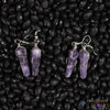 LEPIDOLITE Crystal Point Earrings - Wire Wrapped Dangle Drop Earrings, Gemstone Handmade Jewelry Gift for Her, E0550-Throwin Stones