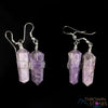 LEPIDOLITE Crystal Point Earrings - Wire Wrapped Dangle Drop Earrings, Gemstone Handmade Jewelry Gift for Her, E0550-Throwin Stones