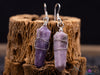 LEPIDOLITE Crystal Point Earrings - Wire Wrapped Dangle Drop Earrings, Gemstone Handmade Jewelry Gift for Her, E0550-Throwin Stones