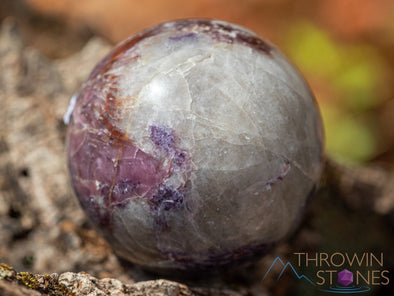 LEPIDOLITE, TOURMALINE Sphere - Crystal Ball, Crystal Sphere, Housewarming Gift, Home Decor, 39816-Throwin Stones