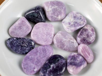 LEPIDOLITE and FELDSPAR Tumbled Stones - Tumbled Crystals, Self Care, Healing Crystals and Stones, E2049-Throwin Stones