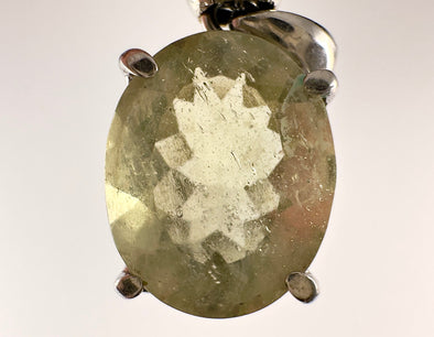 LIBYAN DESERT GLASS Crystal Pendant - Sterling Silver, Faceted - Fine Jewelry, Healing Crystals and Stones, 54339-Throwin Stones