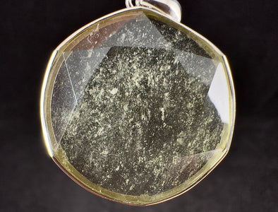 LIBYAN DESERT GLASS Crystal Pendant - Sterling Silver, Faceted, Rare - Fine Jewelry, Healing Crystals and Stones, 54653-Throwin Stones