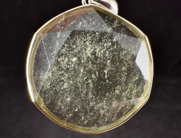 LIBYAN DESERT GLASS Crystal Pendant - Sterling Silver, Faceted, Rare - Fine Jewelry, Healing Crystals and Stones, 54653-Throwin Stones