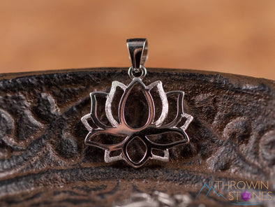 LOTUS FLOWER Silver Pendant - Sterling Silver, Flower Girl Necklace Gift, Handmade Jewelry, E1978-Throwin Stones