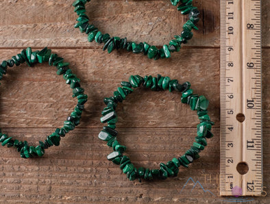 MALACHITE Crystal Bracelet - Chip Beads - Beaded Bracelet, Handmade Jewelry, Healing Crystal Bracelet, E0643-Throwin Stones