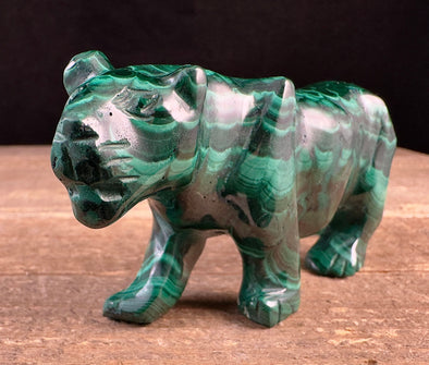 MALACHITE Crystal Lion - Crystal Carving, Housewarming Gift, Home Decor, Healing Crystals and Stones, 53119-Throwin Stones