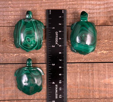 MALACHITE Crystal Turtle Family - Crystal Carving, Housewarming Gift, Home Decor, Healing Crystals and Stones, 53121-Throwin Stones