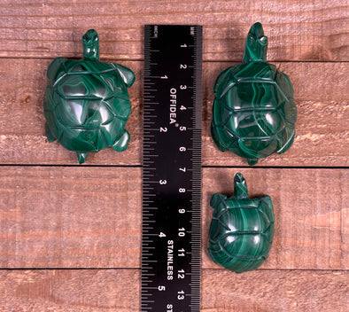 MALACHITE Crystal Turtle Family - Crystal Carving, Housewarming Gift, Home Decor, Healing Crystals and Stones, 53122-Throwin Stones