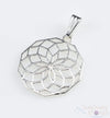 MANDALA Silver Pendant - Flower of Life, Sacred Geometry, Handmade Jewelry, E1090-Throwin Stones