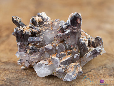 MESSINA QUARTZ Raw Crystal Cluster w Specular HEMATITE - Housewarming Gift, Home Decor, Raw Crystals and Stones, 41896-Throwin Stones