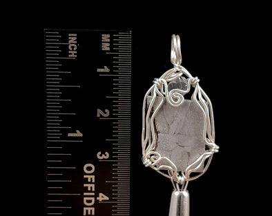 METEORITE Pendant - Ancient Muonionalusta Meteor, Herkimer Diamond - Wire Wrapped Crystal Necklace, Handmade Jewelry, 51516-Throwin Stones