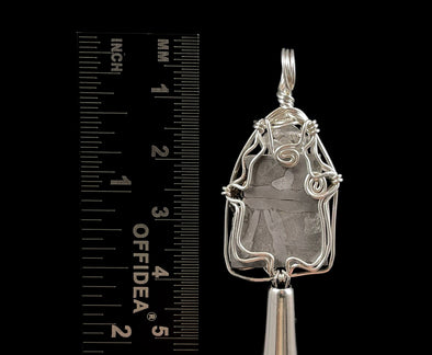 METEORITE Pendant - Ancient Muonionalusta Meteor, Herkimer Diamond - Wire Wrapped Crystal Necklace, Handmade Jewelry, 51519-Throwin Stones