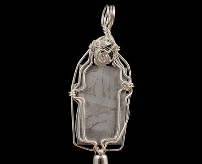 METEORITE Pendant - Ancient Muonionalusta Meteor, Herkimer Diamond - Wire Wrapped Crystal Necklace, Handmade Jewelry, 51521-Throwin Stones