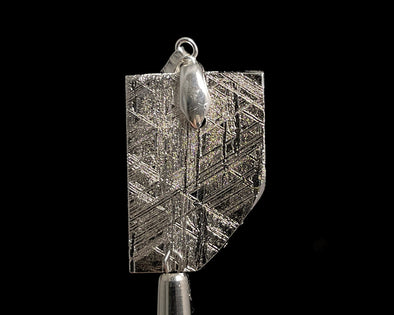 METEORITE Pendant - Rhodium Plated - Ancient Muonionalusta Meteor, Handmade Jewelry, Space Astronomy Gifts, 50227-Throwin Stones