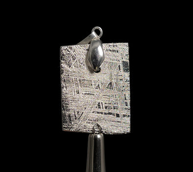 METEORITE Pendant - Rhodium Plated - Ancient Muonionalusta Meteor, Handmade Jewelry, Space Astronomy Gifts, 50238-Throwin Stones