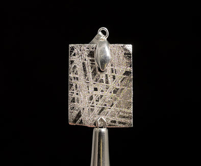 METEORITE Pendant - Rhodium Plated - Ancient Muonionalusta Meteor, Handmade Jewelry, Space Astronomy Gifts, 50241-Throwin Stones