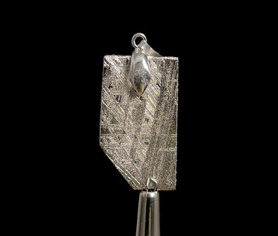 METEORITE Pendant - Rhodium Plated - Ancient Muonionalusta Meteor, Handmade Jewelry, Space Astronomy Gifts, 50242-Throwin Stones