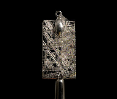 METEORITE Pendant - Rhodium Plated - Ancient Muonionalusta Meteor, Handmade Jewelry, Space Astronomy Gifts, 50246-Throwin Stones