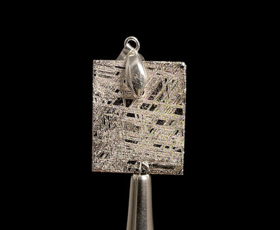 METEORITE Pendant - Rhodium Plated - Ancient Muonionalusta Meteor, Handmade Jewelry, Space Astronomy Gifts, 50251-Throwin Stones