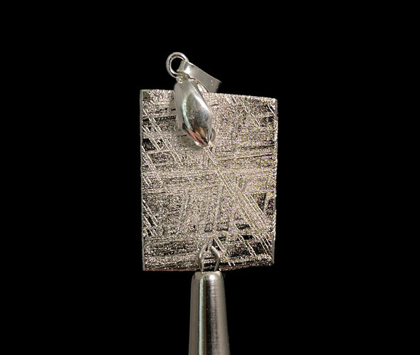 METEORITE Pendant - Rhodium Plated - Ancient Muonionalusta Meteor, Handmade Jewelry, Space Astronomy Gifts, 50257-Throwin Stones
