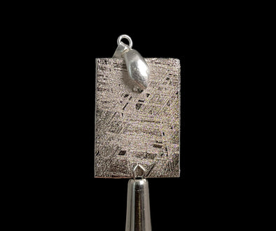 METEORITE Pendant - Rhodium Plated - Ancient Muonionalusta Meteor, Handmade Jewelry, Space Astronomy Gifts, 50264-Throwin Stones