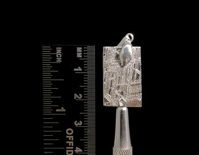METEORITE Pendant - Rhodium Plated - Ancient Muonionalusta Meteor, Handmade Jewelry, Space Astronomy Gifts, 50265-Throwin Stones