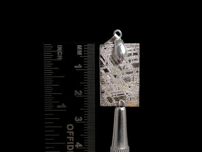 METEORITE Pendant - Rhodium Plated - Ancient Muonionalusta Meteor, Handmade Jewelry, Space Astronomy Gifts, 50274-Throwin Stones