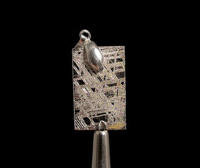 METEORITE Pendant - Rhodium Plated - Ancient Muonionalusta Meteor, Handmade Jewelry, Space Astronomy Gifts, 50274-Throwin Stones
