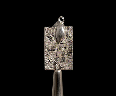 METEORITE Pendant - Rhodium Plated - Ancient Muonionalusta Meteor, Handmade Jewelry, Space Astronomy Gifts, 50275-Throwin Stones