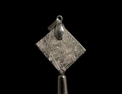 METEORITE Pendant - Rhodium Plated - Ancient Muonionalusta Meteor, Handmade Jewelry, Space Astronomy Gifts, 50291-Throwin Stones