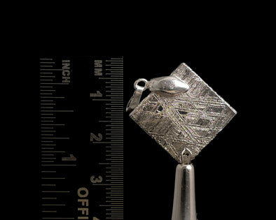 METEORITE Pendant - Rhodium Plated - Ancient Muonionalusta Meteor, Handmade Jewelry, Space Astronomy Gifts, 50292-Throwin Stones