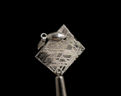 METEORITE Pendant - Rhodium Plated - Ancient Muonionalusta Meteor, Space Jewelry, Unique Gift for Him, 50296-Throwin Stones
