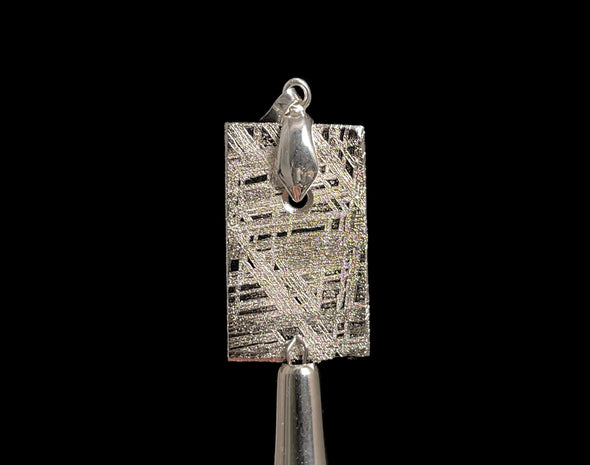METEORITE Pendant - Rhodium Plated - Ancient Muonionalusta Meteor, Space Jewelry, Unique Gift for Him, 50300-Throwin Stones