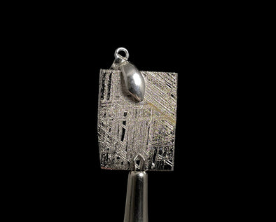 METEORITE Pendant - Rhodium Plated - Ancient Muonionalusta Meteor, Space Jewelry, Unique Gift for Him, 50309-Throwin Stones