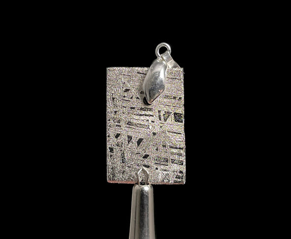 METEORITE Pendant - Rhodium Plated - Ancient Muonionalusta Meteor, Space Jewelry, Unique Gift for Him, 50313-Throwin Stones