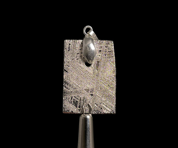METEORITE Pendant - Rhodium Plated - Ancient Muonionalusta Meteor, Space Jewelry, Unique Gift for Him, 50315-Throwin Stones