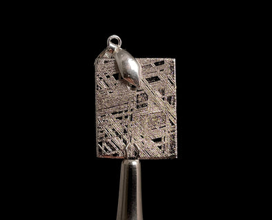 METEORITE Pendant - Rhodium Plated - Ancient Muonionalusta Meteor, Space Jewelry, Unique Gift for Him, 50323-Throwin Stones