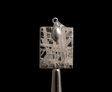 METEORITE Pendant - Rhodium Plated - Ancient Muonionalusta Meteor, Space Jewelry, Unique Gift for Him, 50324-Throwin Stones