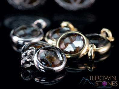 METEORITE Pendant - Star of David, Gold, Silver, Copper - Crystal Pendant, Handmade Jewelry, E1662-Throwin Stones
