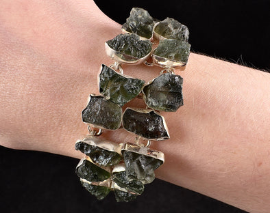 MOLDAVITE Bracelet - Moldavite Jewelry with Certification, Authentic Moldavite, 54594-Throwin Stones